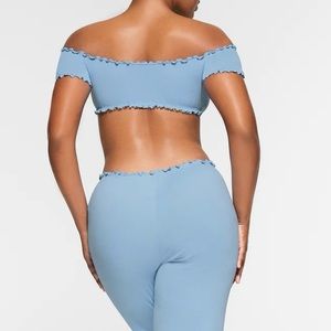 Skims lettuce trim Pointelle crop top